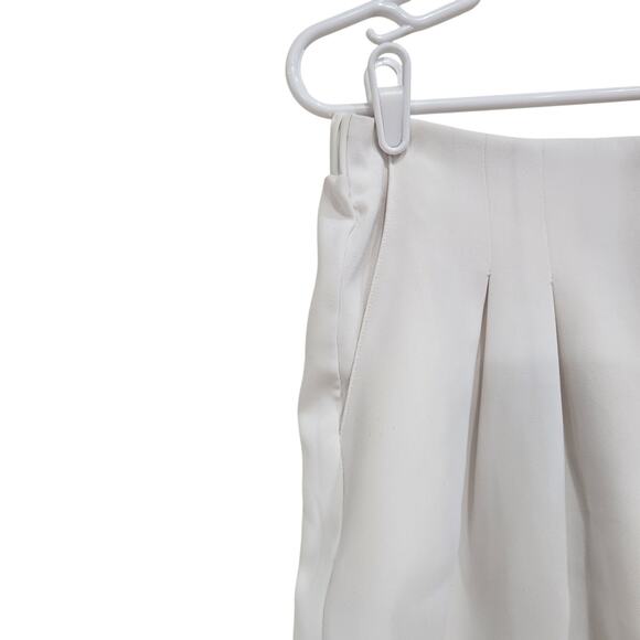 Promesa Pleated Trouser Shorts High Rise Elastic Waist Wide Leg White Medium - Picture 4 of 9